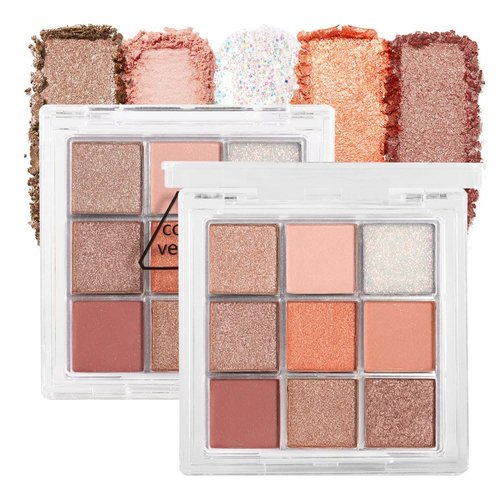 CAKAILA 9 Colors Colorful Eyeshadow Palette Makeup,Rose Gold Brown Nude White Matte Shimmer Neutral Eye Shadow Powder Palette,Highly Pigmented Naturing-Looking Long Lasting Waterproof