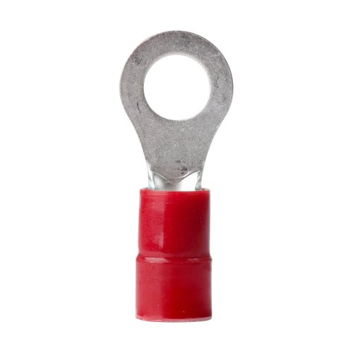 Ancor 210236 Marine Grade Electrical Nylon Insulated Double Crip Funnel Entry Ring Terminals with Insulation Grip (8-Gauge, Size 3/8 Screw, 25-Pack)
