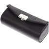 Beavorty Purse Holder PU Leather Lipstick Case with Mirror Lipstick Holder Portable Lipstick Organizer Travel Cosmetic Containers for Lipstick Gloss Black Small Stand
