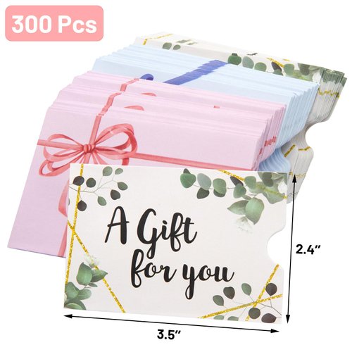 300 Pack Gift Card Sleeves Credit Card Protector Hotel Key Card Holders Mini Business Card Envelopes