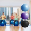 Wenqik 3 Pcs Exercise Ball Stand Holder 14.5 Inch Plastic Yoga Ball Base Stability Ball Fitness Ball Display Stand Medicine Therapy Ball Carrier Storage Stackers(Clear)