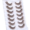Brown Lashes Wispy Cat Eye Lashes Brown Eyelashes Clear Band False Eyelashes 7 Pairs Fake Eyelashes Fluffy Strip Lashes by Ruairie