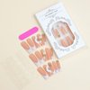Gifiky Long Square Press on Nails 3D Daisy Butterfly Fake Nails Nude Nails Tips Full Cover French False Nails for Women and Girls 24Pcs