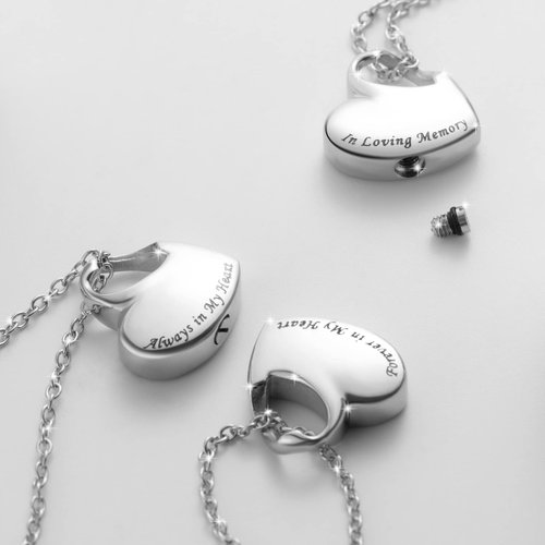 3 Pack Cremation Jewelry for Ashes Heart Urn Necklaces for Ashes, Urn Locket for Ashes Memorial Urn Jewelry Waterproof Keepsake Pendant with Funnel Kit & Bag