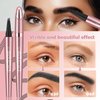 Eyebrow Pencil,3D Microblading Eyebrow Tattoo Pencil 4 Fork Tip,Eye Makeup Long-Lasting Waterproof & Smudge-proof Natural Eyebrow Hair Eyebrow Pencil (3#grey)