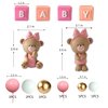 Bear Cake Toppers Balls Cake Decorations with BABY Letters for Baby Shower Gender Reveal Bear Themed Birthday Party Supplies (Girl)