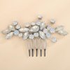 BERYUAN Dainty Teardrop Rhinestone Crystal Wedding Hair Comb Handmade Hair Side Comb Women Girls Wedding Headpiece Silver Gold Wedding Hair Accessories for Brides Bridesmaid (opal)