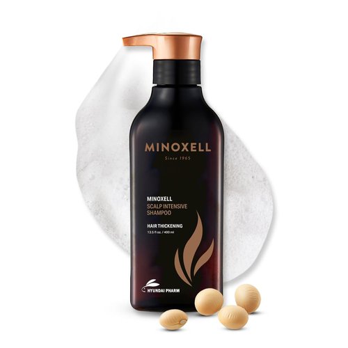 MINOXELL Scalp Intensive Shampoo - Peptide Shampoo Anti-Hair Loss Shampoo for Men Women Korean Hair Regrowth & Thickening with Panthenol Biotin, Paraben Free (13.52 fl oz)