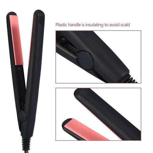 Hair Straightener Flat Iron, Ceramic Straightening Flat Iron Portable Electronic Hair Straightene Suitable for All Hair Types Makes Hair Shiny and Silky(US Plug)