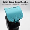 2 Pieces Professional Hair Clipper Guards Cutting Guides Fits for Most Wahl Clippers, Color Coded Clipper Combs Replacement Guard Combs 1/8" 1/16"