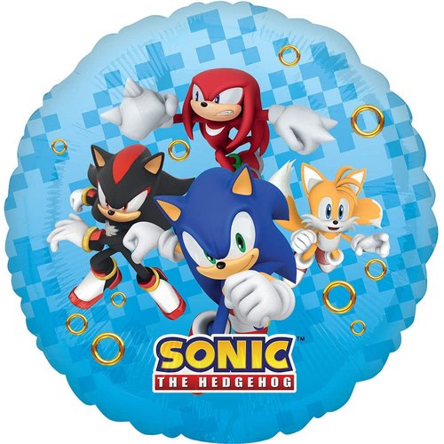 Anagram Sonic 4th Birthday Party Supplies Video Gamers Hedgehog Foil Balloon Bouquet Decorations 6pc