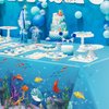 4 Pack Under The Sea Tablecloths Ocean Waves Underwater Table Cover Ocean Animals Table Cloth Ocean Sea Life Tablecloth Ocean Animal Table Cover Summer Beach Pool Birthday Party Supplies 51 x 86 IN
