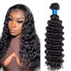 Cranberry Hair Brazilian Virgin Hair Bundle Deep Wave Human Hair One Bundle 22Inch Nature Black Hair Color 100G