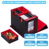 WELLMILLER MTG Deck Box for Commander with Dice Tray,Designed for MTG Commander Card Deck Box Fits 200+ Double Sleeved Cards,Card Storage Box with 3 Dividers 2 card holder
