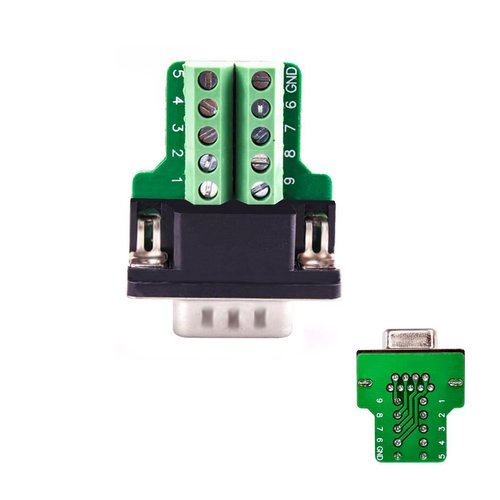 YIOVVOM DB9 Breakout Connector to Wiring Terminal RS232 D-SUB Male Serial Adapters Port Breakout Board Solder-Free Module with case(Female Serial Adapter)