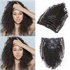 Loxxy Kinky Curly Clip in Human Hair Extensions 3B 3C Kinky Clip ins For Black Women Nutural Color 8A Double Wefts Real Remy Balayage Hair Extension,120G,16 Inch