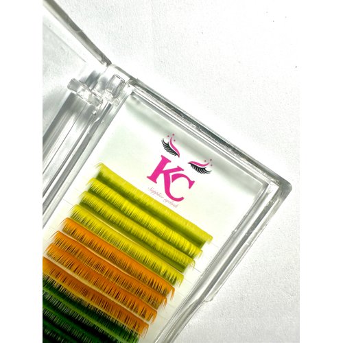 KC Lashes. Individual. D Curl 0.07 thickness 11mm. Pair of False Eyelashes Mixed Color Eyelashes Cosplay Party False Eyelashes Halloween And Christmas Colored False Eyelashes