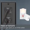 SOZULAMP Black Wall Outlet with Night Light,Decorator Electrical Tamper Resistant Receptacle,15 Amp 125Volt, Built-in Nightlight,Guide with Wallplate(4Pack,Glossy Black)