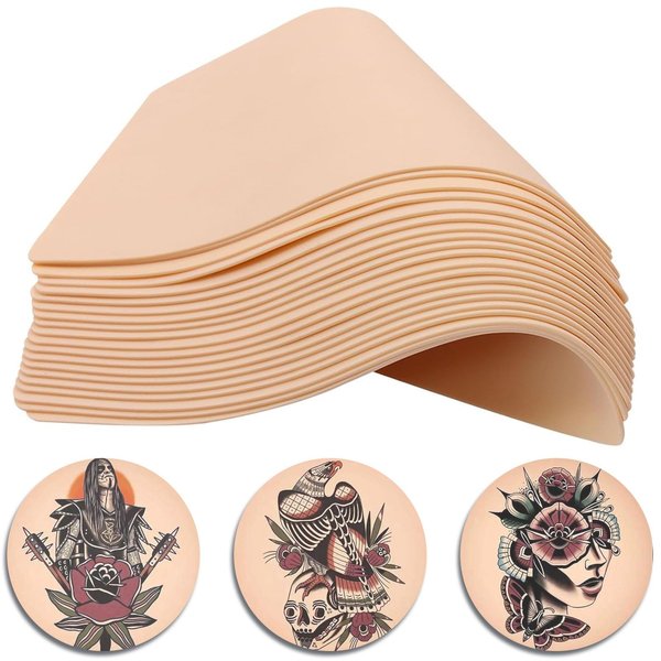 20pcs Blank Tattoo Practice Skin - NAQASE Tattoo Skin Practice Fake Skin 8"x6" Double Sides Real Skin Microblading Eyebrow Skin for Beginners and Experienced Artists
