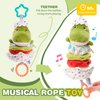 Jollybaby Baby Musical Pull String Hanging Toy for Stroller Car Seat Crib Play Gym, Plush Stuffed Dinasour Toy for Carseat with Music Teether Crinkle Paper, Sensory Toy for 0-6-12-18 Months Baby Gift