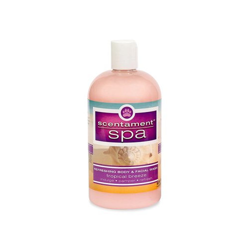 Best Shot Scentament Spa Seasonal Body and Facial Wash, Tearless Shampoo, Hypoallergenic Body Wash, Removes Tear Stains, Tropical Breeze, 16 Oz.