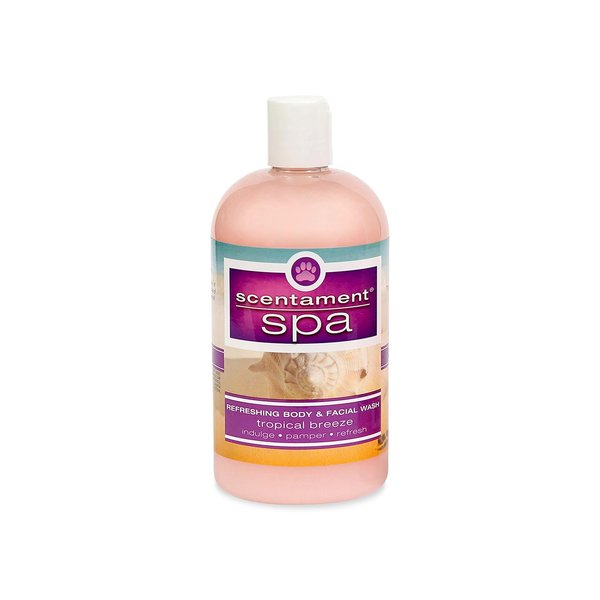 Best Shot Scentament Spa Seasonal Body and Facial Wash, Tearless Shampoo, Hypoallergenic Body Wash, Removes Tear Stains, Tropical Breeze, 16 Oz.