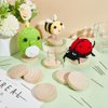 FREEBLOSS 10pcs Double Steel Needle Crochet Doll Stand Steel Needle Doll Stands Needle Felting Doll Display Holders with Wooden Base for Crochet Dolls Felting Animal Dolls