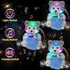 Hopearl LED Musical Stuffed Husky with Removable Bucket Lighting Up Singing Plush Toy Playset Mommy Dog with 3 Baby Puppies in The Basket Adjustable Volume Lullaby Animated Soothe Gifts for Kids, 10''