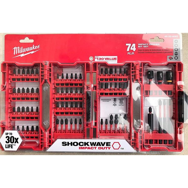 Milwaukee Shockwave Impact Driver Bit Set (74 Piece) 48-32-4062