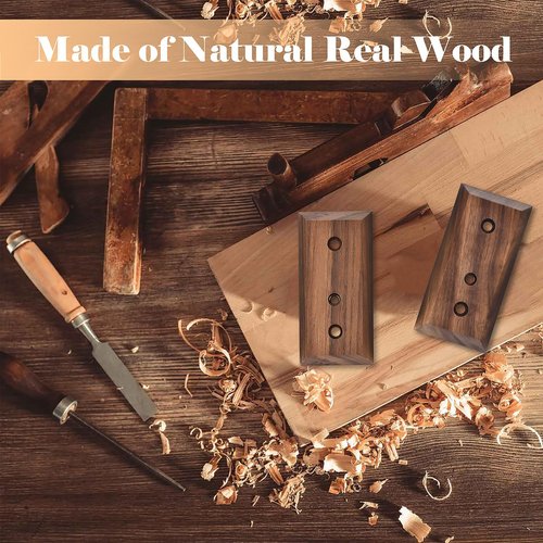 MOREYES Guitar Wall Mount 4 Pack, Guitar Wall Hangers with Adjustable Soft Guitar Hook for All Size Guitars, Hardwood U-Shaped Guitar Holder for Acoustic Guitar, Bass, Easy to Install, Black Walnut