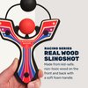 Mischief Maker® Racing Wooden Toy Slingshot and Soft Foam Balls