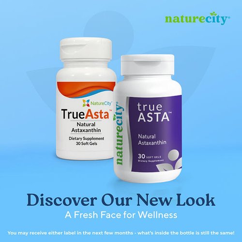 NatureCity TrueAsta 6mg Astaxanthin Supplement with AstaReal | Supports Eye, Skin, Joints, Muscles, Brain & Blood Flow | Algae Based Antioxidant Supplement | Non-GMO, Gluten Free | 30 Soft Gels