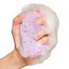 Rose Lavender Exfoliating Soap Sponge, Cleansing Soap Bar and a Gentle Exfoliating Sponge in One, 14+ Uses Body Soap Sponge with Natural Lavender Extract