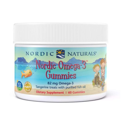 Nordic Naturals Nordic Omega-3 Gummies, Tangerine - 60 Gummies - 82 mg Total Omega-3s with EPA & DHA - Non-GMO - 30 Servings