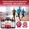 CoQ10-400mg-Softgels with PQQ, BioPerine & Omega-3, Coenzyme Q10(Ubiquinone) Supplement for High-Absorption, Powerful-Antioxidant, Support Heart & Energy-Production, 120 Servings