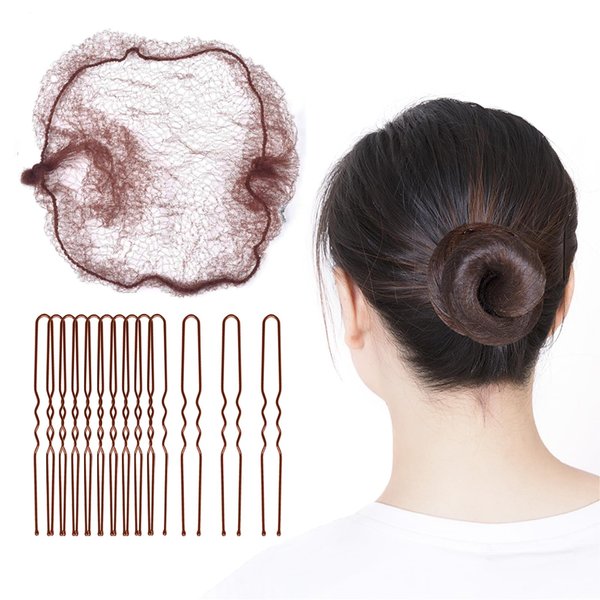 Invisible Hair Nets for Long Hair Brown, 100PCS 20 inch Black Elastic Mesh Women Hairnets Wig Cap for Wigs Frontal Closur Hair Bun Sleeping Food Service