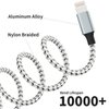 Multi Charging Cable, Nylon Braided 3 in 1 Universal Phone Charger Fast Charging with USB C/Micro USB/Lightning Port, Compatible with Most iPhones&iPads Cell Phones (2 Pack)