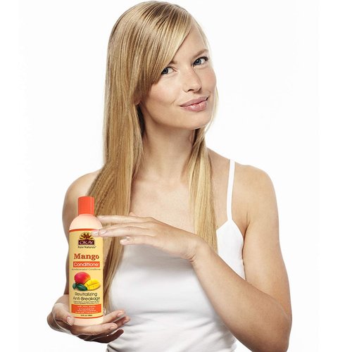 OKAY | Mango Anti-Breakage Conditioner | For All Hair Types & Textures | Revitalize - Repair - Restore Moisture | With Aloe, Jojoba & Coconut Oil | Free of Parabens, Silicones, Sulfates | 12 oz