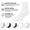 Big and Tall Diabetic Neuropathy Ankle Socks, King Size Mens Athletic Quarter Socks (13-16, White) - 6 Pairs