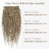 Hyssiet 16 Inch Curly Human Hair Clip in Extensions 7pcs with 16 Clips Healthy Wavy Clip Hair Extensions Real Human Hair 120g Light Brown Highlighted Bleach Blonde Soft Thick Curly Hair Extensions