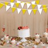 LUSEOAN 100Ft Yellow and White Pennant Banner Flags String Fabric Triangle Bunting Flag,Party Decorations for Wedding,Kids Birthday,Home Outdoor Garden Hanging Festivals Decoration,60 Pcs