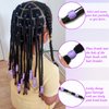 VENOFEN 50PCS Purple Hair Beads for Braids Loc Jewelry Clear Beads Dreadlock Accessories Cute Acrylic Pony Beads Hair Decoration for Girls and Women