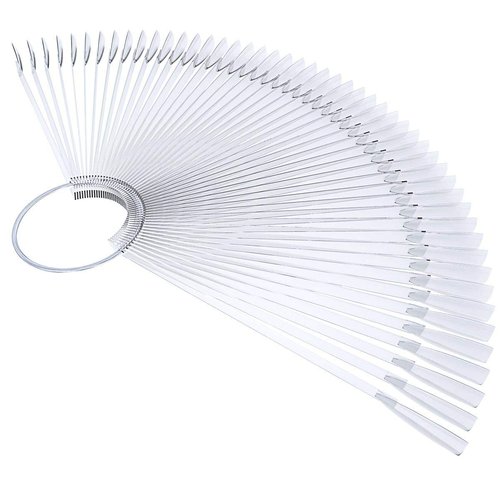 2 Set 100 Tips Clear Nail Art Swatches Sticks Polish Board Display Practice Sticks Tool Transpare...