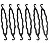 6PCS Black Plastic Double Hooks Hair Bun Maker Hair Holders Hair Twist Shaper Styling Tool DIY Hair Accessories for Women