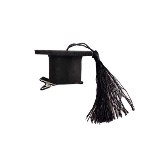BinaryABC Graduation Hat Hair Clip,Mini Doctoral Cap Hair Clip,Graduation Party Supply Decoration,Graduation Hair Accessories (Black)