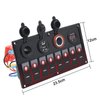 Geloo 8 Gang Marine Rocker Switch Panel, Boat Switch Panel Waterproof, 12V Switch Panel Toggle Switches Panel with LED Circuit Breaker 3.1A USB Charger Voltmeter ON/Off for Car Rvs Vehicles (Red)