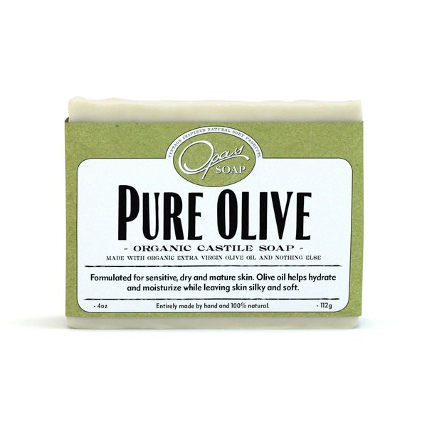 Pure Olive Soap | Organic Extra Virgin Olive Oil | Castile Soap for super Sensitive & Mature Skin| Hypoallergenic, Moisturizes, Anti-aging,