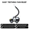 Baby Food Grade Silicone Carrier Vehicle Teether Toy with One Piece Design Pacifier Clip Holder,Teething Pain Relief Toys Gift Set for 3 Months+ Boys and Girls,Freezer Safe,BPA Free. (Police Car)