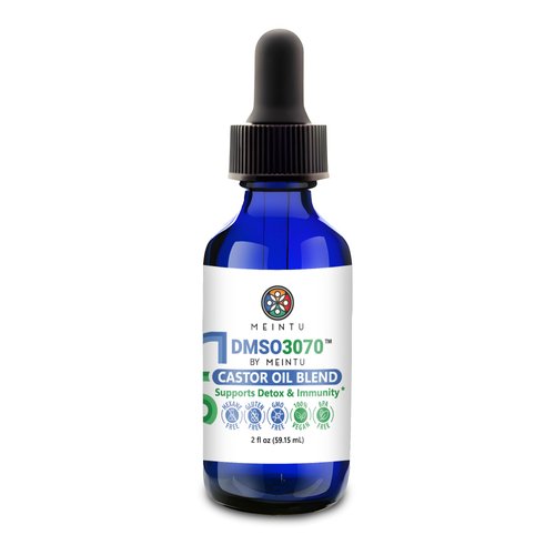 DMSO Castor Oil- Pure Cold Pressed Organic Blend Supports Skin Renewal, Detox & Immune Balance- Hexane Free for Face, Joint & Muscles- Vegan Castor Oil for Eyelashes- 2 Oz