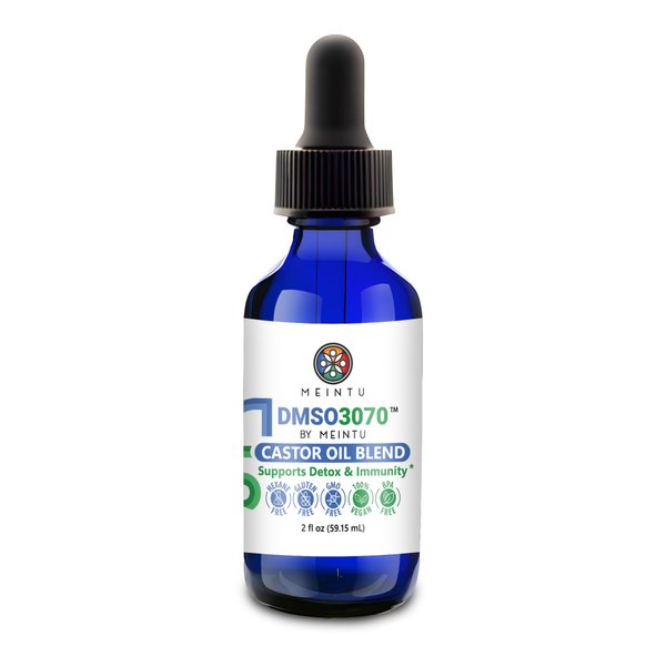 DMSO Castor Oil- Pure Cold Pressed Organic Blend Supports Skin Renewal, Detox & Immune Balance- Hexane Free for Face, Joint & Muscles- Vegan Castor Oil for Eyelashes- 2 Oz